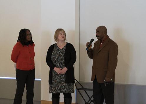 Ulrick Jean-Pierre, Professor Cécile Accilien, and Dr. Cassandra Mesick Braun in a dialogue about “Art as Social History”